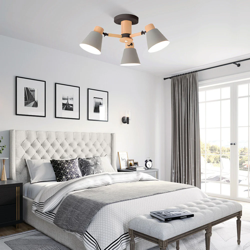 Wooden Close to Ceiling Lamps for Living Room - Image 15