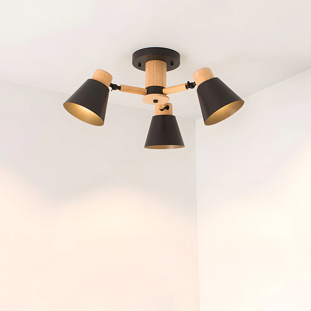 Wooden Close to Ceiling Lamps for Living Room - Image 5